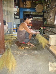 Manong Realce Labasni whose household is a grantee of Pantawid Program and Sustainable Livelihood Program weaving for a brighter future of his family in Lubugan, Kalinga