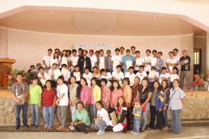 The graduates with their family members